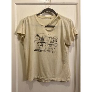 Vintage White Single Stitch Backstage Burlesk T Shirt Tee Top Mens Size Small
